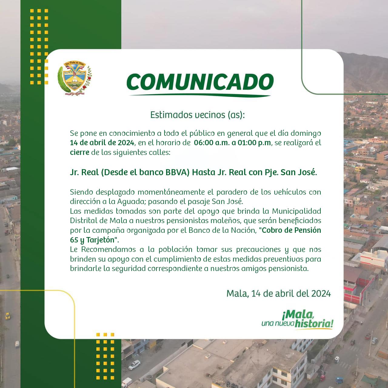 La Municipalidad de Mala Informa