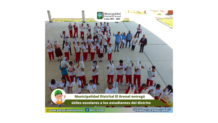 Foto de la entrega de material educativo