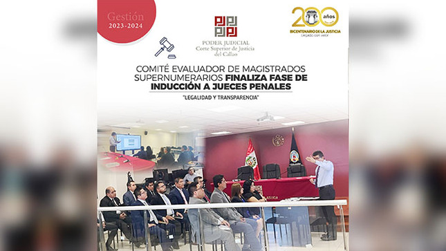 Comité Evaluador de Magistrados Supernumerarios de la Corte del Callao finaliza fase de inducción a Jueces Penales