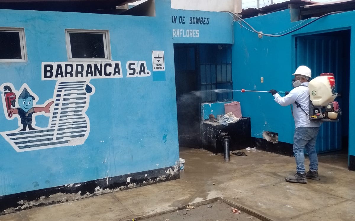 La desinfección se realizó en el local de la Planta de Tratamiento de Agua Potable PTAP Los Molinos