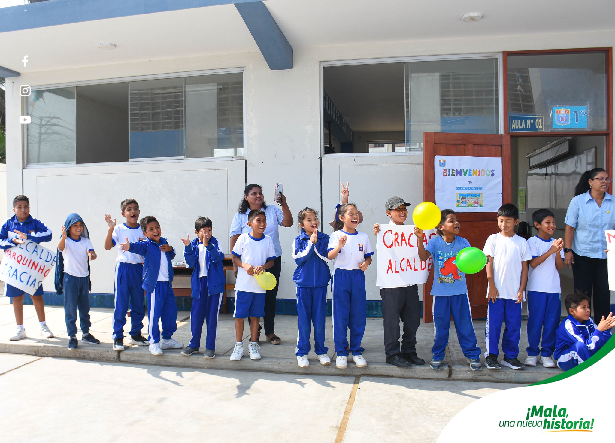 Inauguración de la obra de mejoramiento de los servicios Educativos de la IEP N°. 20236 JOSE OLAYA BALANDRA en la localidad de Bujama Baja