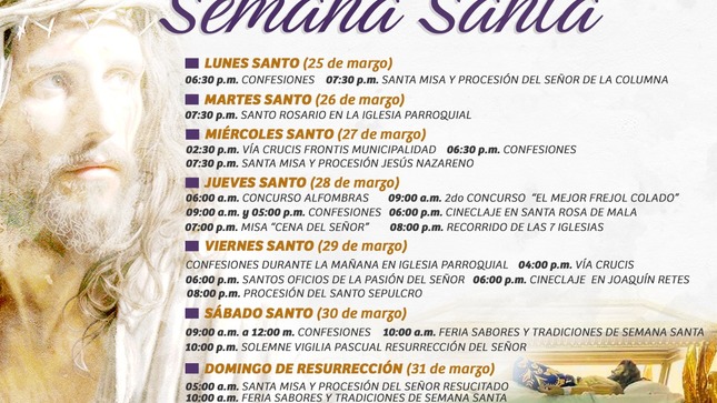 Programa por la festividad de Semana Santa