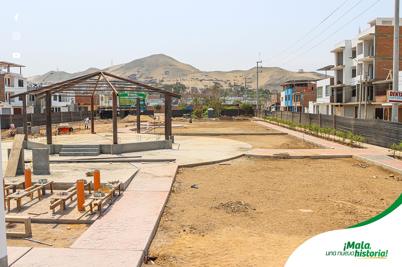 Obra de Mejoramiento del Parque Recreativo en la Urbanizaci贸n de los Frutales al 72.69% de Avance