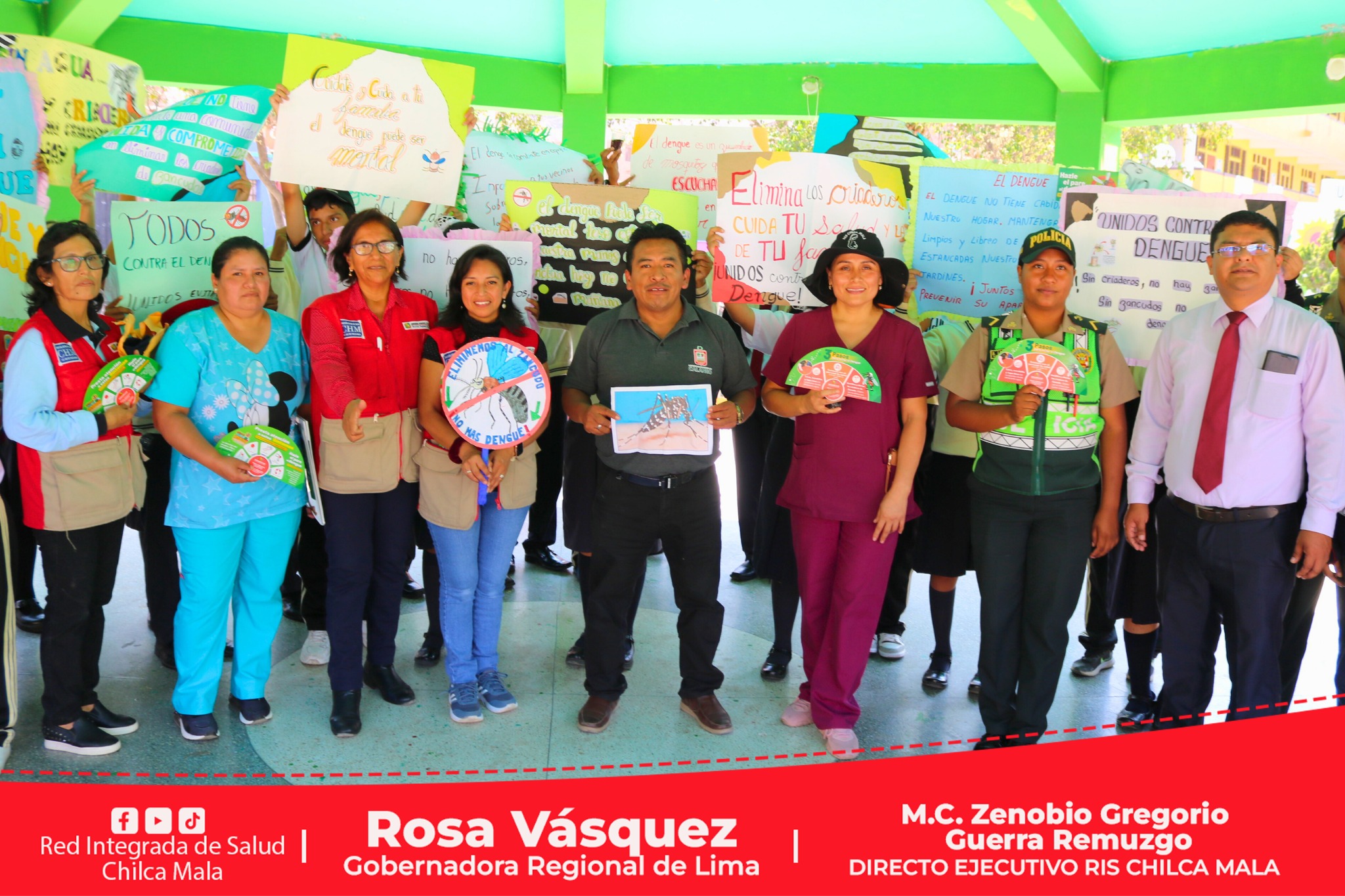 "Quítale el agua al zancudo y adiós dengue” - Pasacalle de sensibilización contra el dengue se realizó en el distrito de Calango