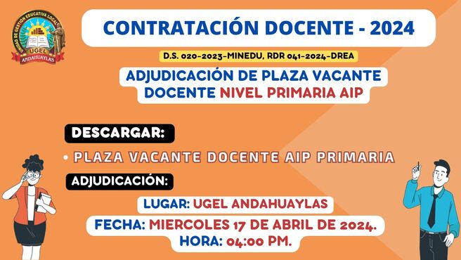 Contratación docente 2024 adjudicacion 16042024