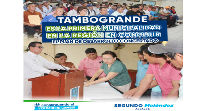 Tambogrande es la primera municipalidad en la región en concluir el plan de desarrollo concertado 
