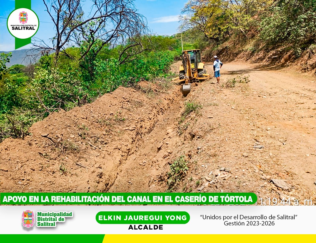 Apoyo en la rehabilitación del canal en el Caserío de Tórtola