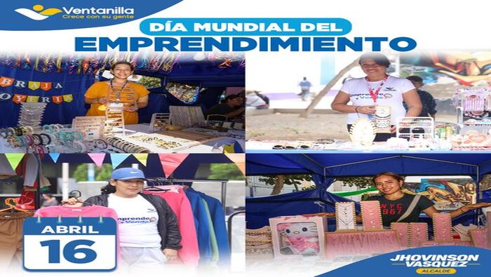 🟡 En Ventanilla, la pasión emprendedora y la determinación de nuestras mujeres aguerridas son un verdadero motor de progreso. Nuestro alcalde 𝐉𝐡𝐨𝐯𝐢𝐧𝐬𝐨𝐧 𝐕𝐚𝐬𝐪𝐮𝐞𝐳 se enorgullece de apoyar a nuestros valientes emprendedores en cada paso del camino. 💼💡 ¡Sigamos construyendo juntos un futuro lleno de éxito y oportunidades para todos! ¡Ventanilla crece con su gente! 🙌