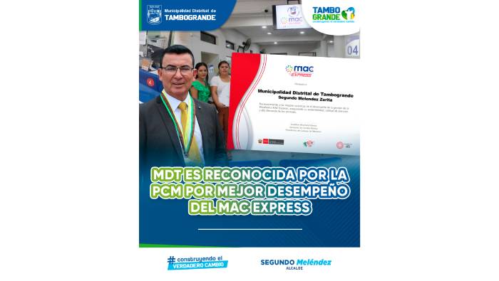 Mac express de tambogrande es reconocido por la pcm por su desempeño y calidad de atenció