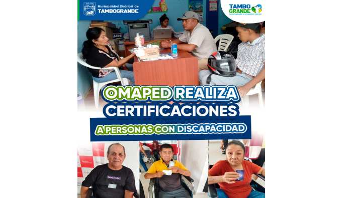 Omaped realiza certificaciones a personas con discapacidad