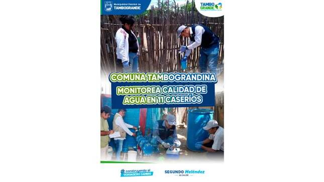 Comuna Tambograndina Monitorea Calidad de Agua en 11 Caseríos