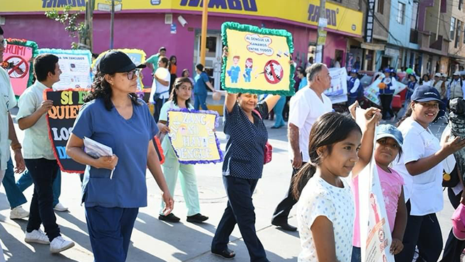 Más de 200 personas de Lambayeque se unieron al pasacalle de prevención contra el dengue