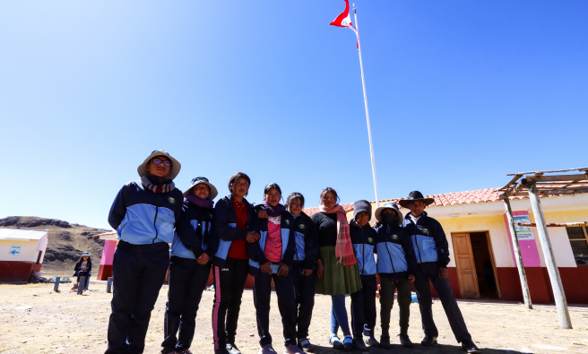 Estudiantes en zonas altoandinas de la región Cusco