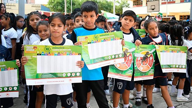 Minsa impulsa la campaña "Cole Seguro: sin dengue y sin zancudos" en 168 colegios de Lambayeque