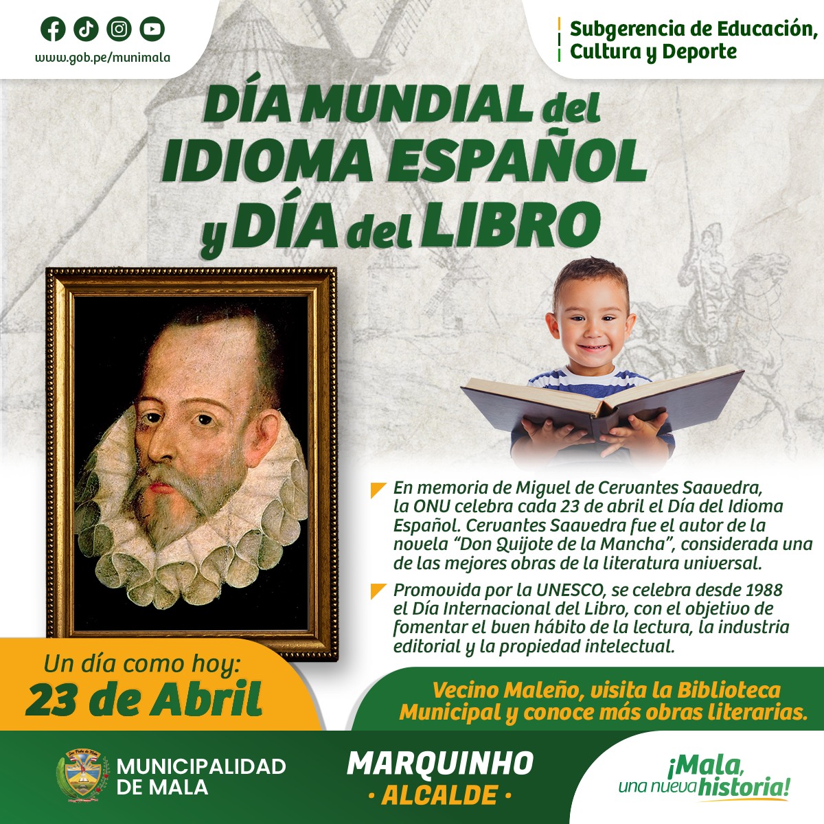 Día Mundial del Idioma Español y Día del Libro