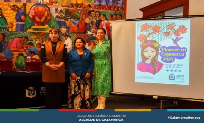 ✅La Municipalidad Provincial de Cajamarca, a través de la Gerencia de Turismo, Cultura y Centro Histórico, presentó el programa oficial de "Florecer en Cajamarca 2024", que se desarrollará del 26 de abril al 17 de mayo. 
🗣La regidora Elisa Chávez, recalcó la importancia de seguir revalorando la cultura, la religión e impulsando el turismo en nuestra ciudad. “Esta festividad no solo nos permite celebrar nuestras raíces, sino que también nos brinda la oportunidad de mostrar al mundo entero la belleza y el encanto de nuestra tierra” enfatizó. En ese mismo sentido, la regidora Delia Tafur resaltó la importancia de seguir impulsando el turismo e impulsando las costumbres de la zona rural. 
🎨Además, el lienzo oficial para esta actividad estuvo a cargo del recordado Manuel Ibáñez Rozassa, siendo este el primer lienzo de la primeravera andina. 