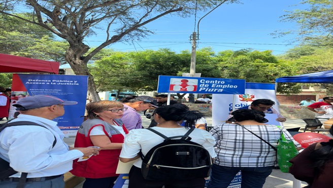 DRTPE Piura participo con varios de sus servicios en la Feria de Servicios: "La Caravana de Justicia MINJUSDH".