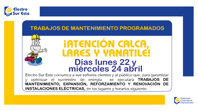 Información corte programado 22 y 24 de abril 