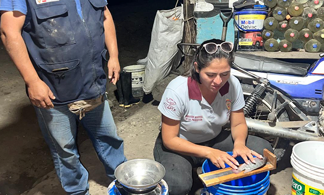 Extensionista del proyecto Tilapia aplicando el taller.