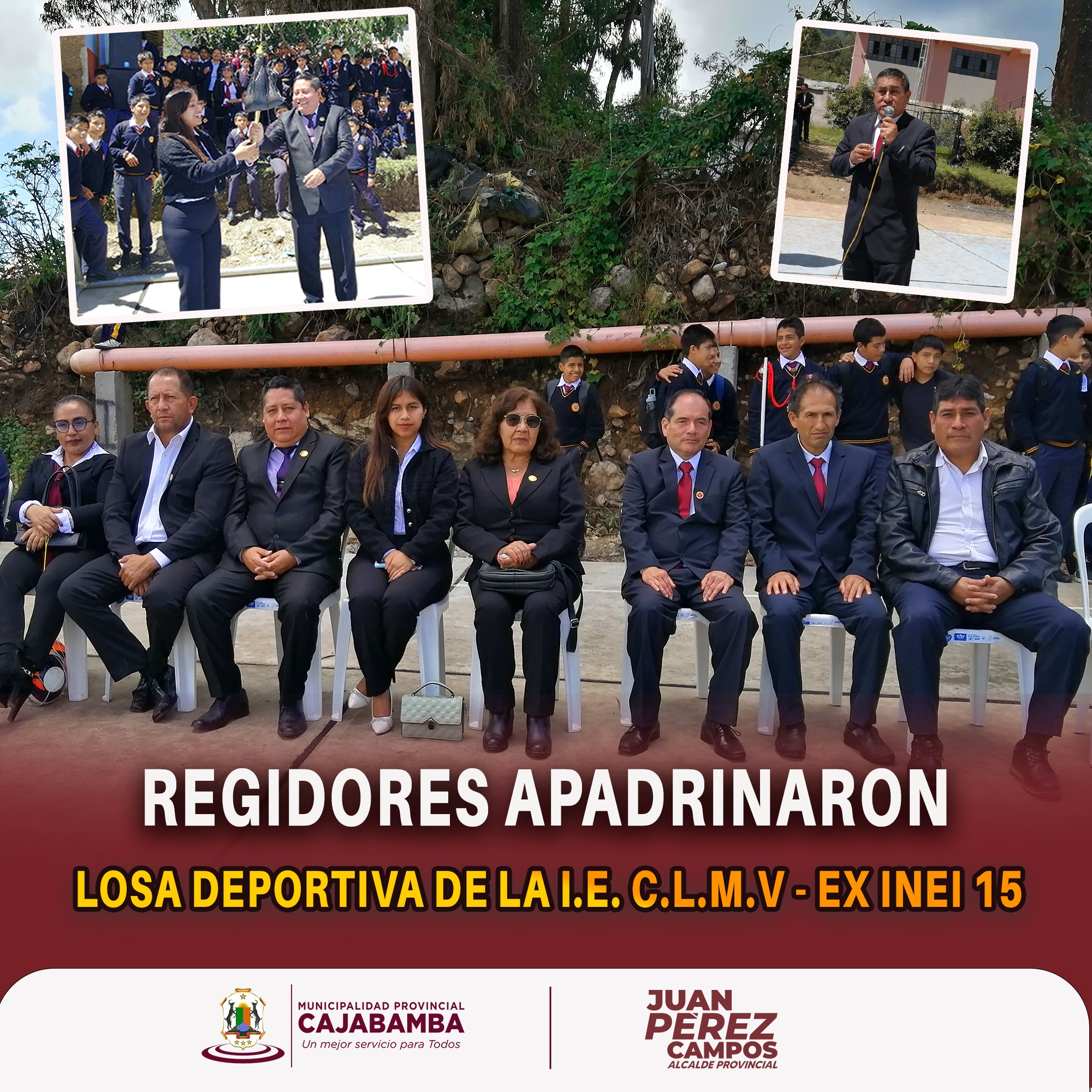 Regidores apadrinaron losa deportiva de la I.E. C.L.M.V - ex INEI 15