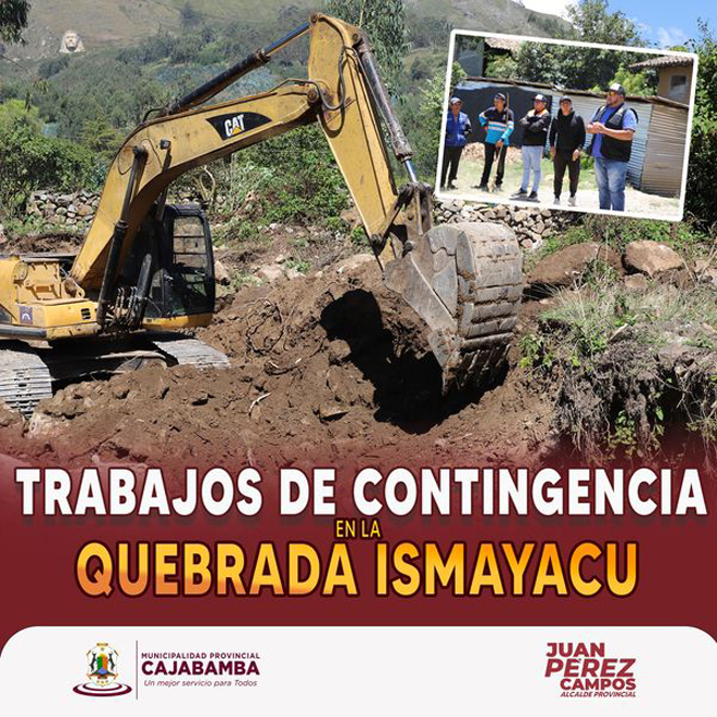 Trabajos de contingencia en la quebrada Ismayacu