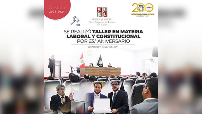 Corte del Callao realizó Taller en materia Laboral y Constitucional por el 63.° Aniversario