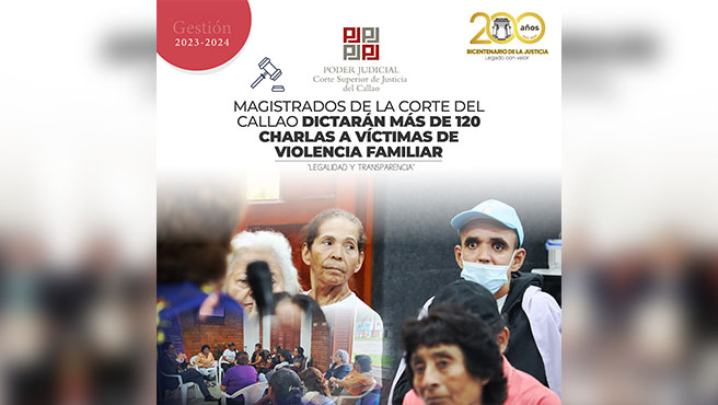 Magistrados de la Corte del Callao dictarán más de 120 charlas a víctimas de violencia familiar