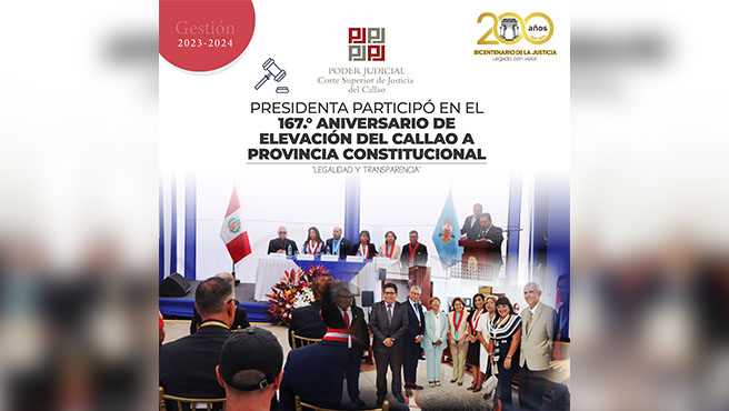 Presidenta de la Corte del Callao participó en actividades por 167° Aniversario de elevación de rango a Provincia Constitucional
