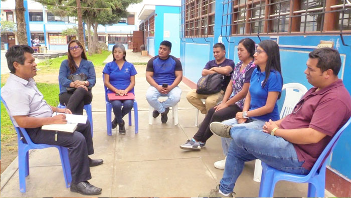 Reunión con docentes de las Institución Educativa San Jacinto