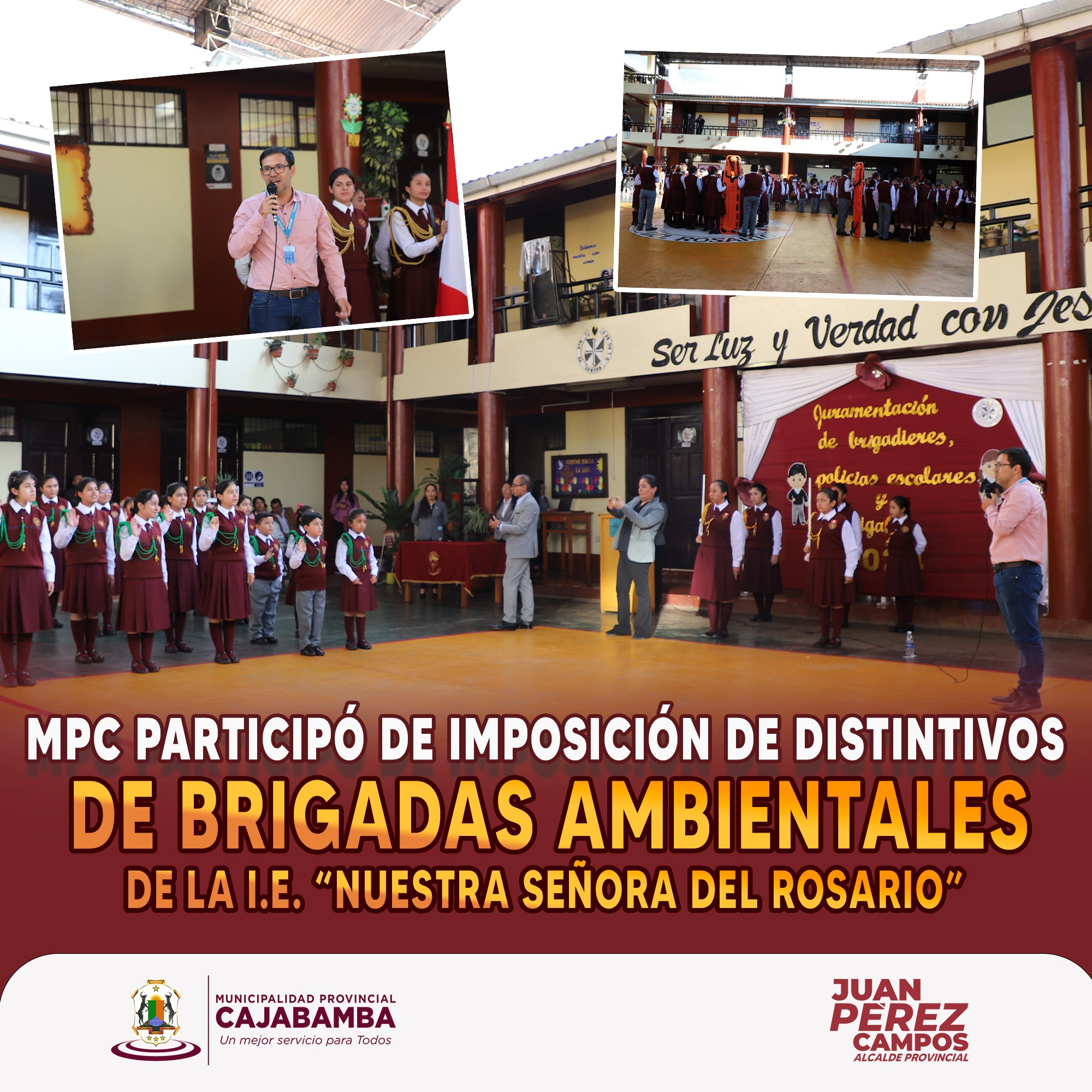 MPC participó en la imposición de distintivos de brigadas ambientales de la I.E “Nuestra Señora Del Rosario”