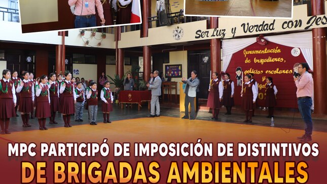 MPC participó en la imposición de distintivos de brigadas ambientales de la I.E “Nuestra Señora Del Rosario”