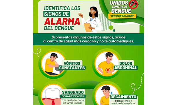 ¿Sabes reconocer los signos de alarma del dengue? Aprende a identificarlos a través del siguiente afiche informativo.