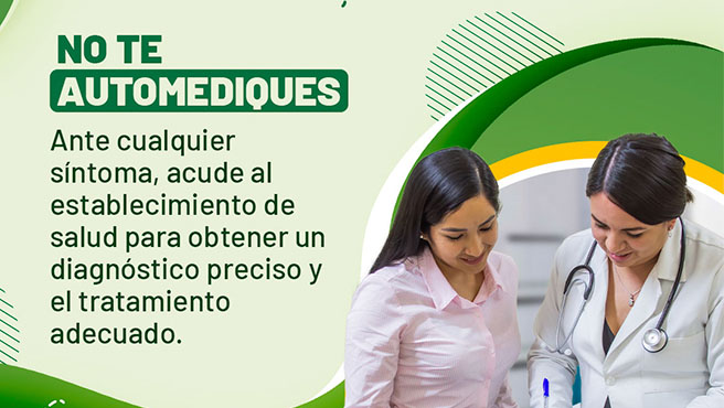 Recuerda que la automedicación puede ser mortal. Si tienes síntomas, acude al establecimiento de salud más cercano. #UnidosContraElDengue