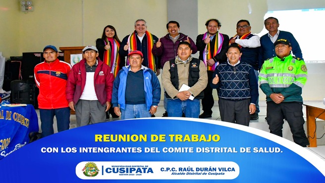 Reunión de los integrantes del comité distrital de salud Cusipata