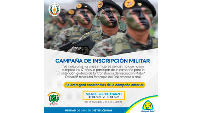 Campaña de Inscripción Militar y entrega de constancias