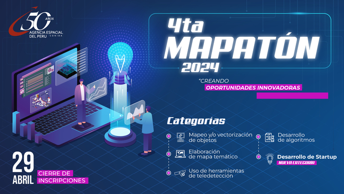 Agencia Espacial del Perú organiza Mapatón para fomentar la innovación en el uso de imágenes satelitales