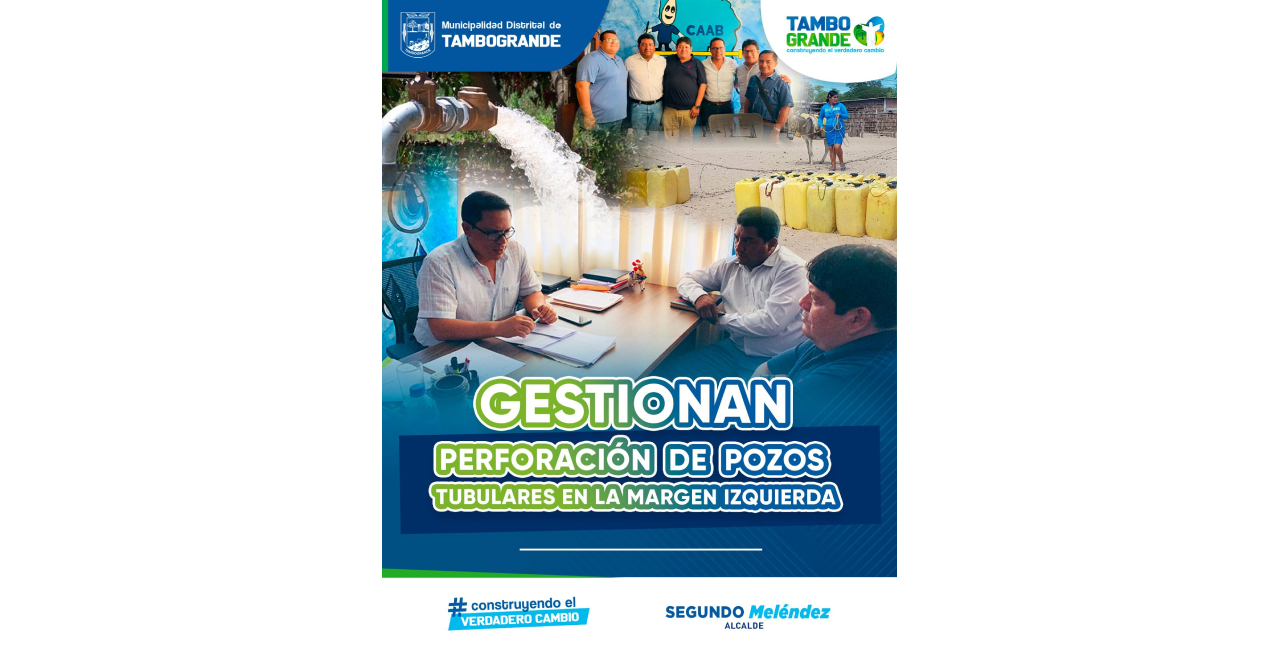 GESTIONAN PERFORACIÓN DE POZOS TUBULARES EN LA MARGEN IZQUIERDA