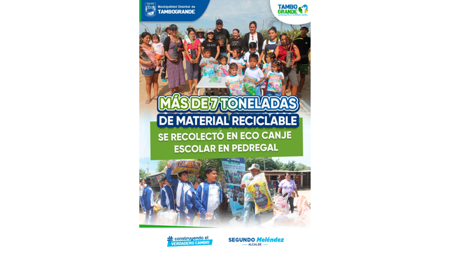 Más de 7 toneladas de material reciclable se recolecto en el eco canje escolar en pedregal