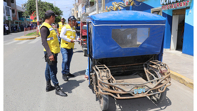 Por la formalización vehicular, continúan los operativos inopinados contra las mototaxis informales