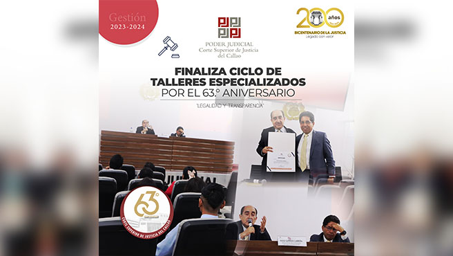 Finaliza el Ciclo de Talleres Especializados por el 63.° Aniversario de la Corte Superior del Callao