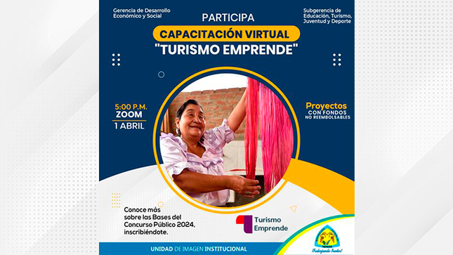 Participa de la Capacitación Virtual "Turismo Emprende"