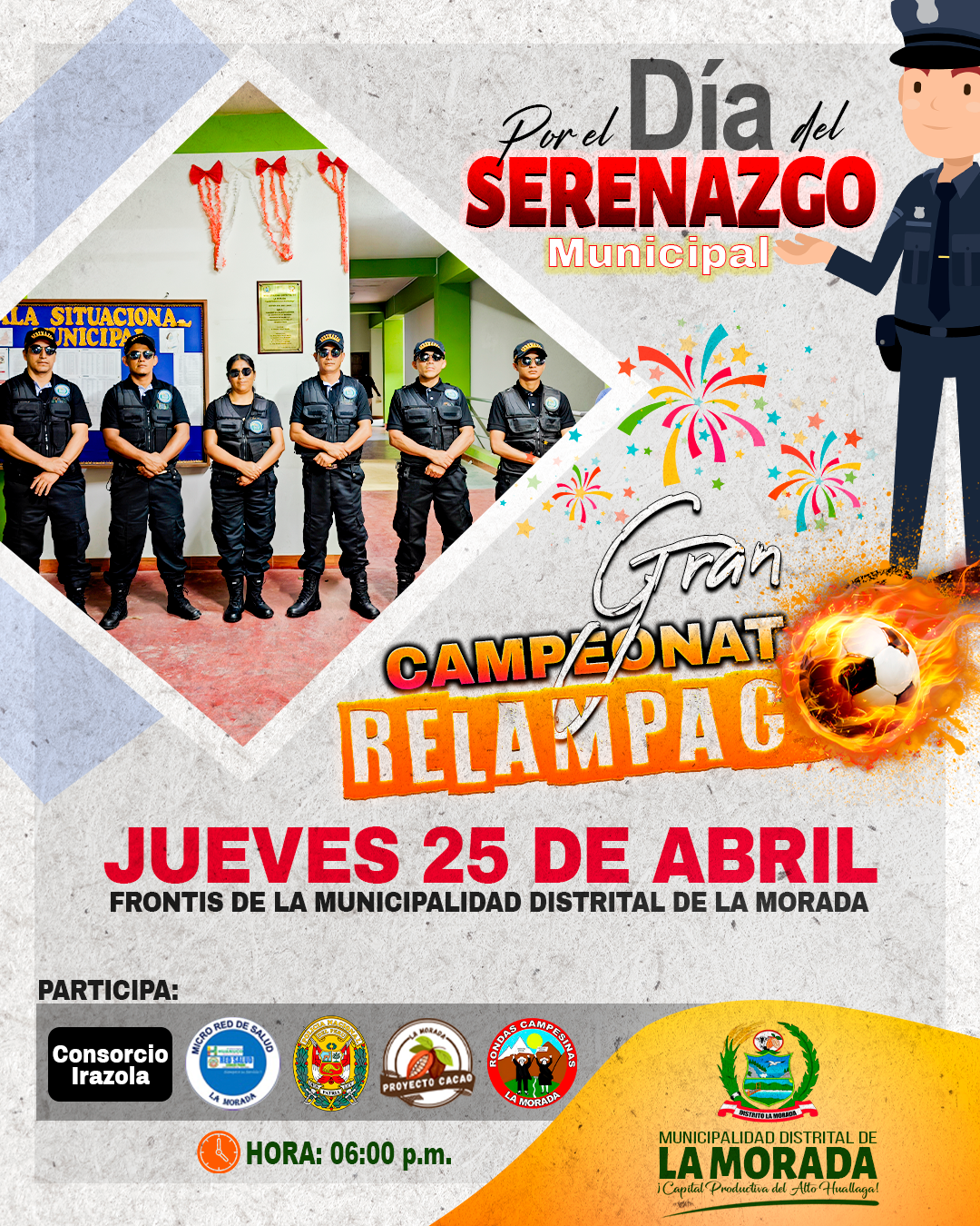 Por el dรญa del Serenazgo municipal 25 de abril gran campeonato deportivo relรกmpago inter instituciones publicas