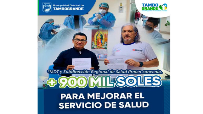 MÁS DE 900 MIL SOLES PARA MEJORAR LA SALUD