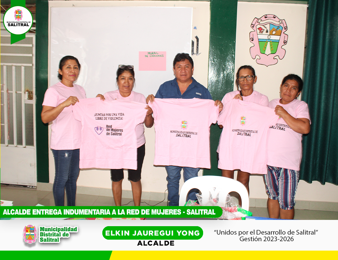 Alcalde realizo entrega de indumentaria a la Red de Mujeres - Salitral