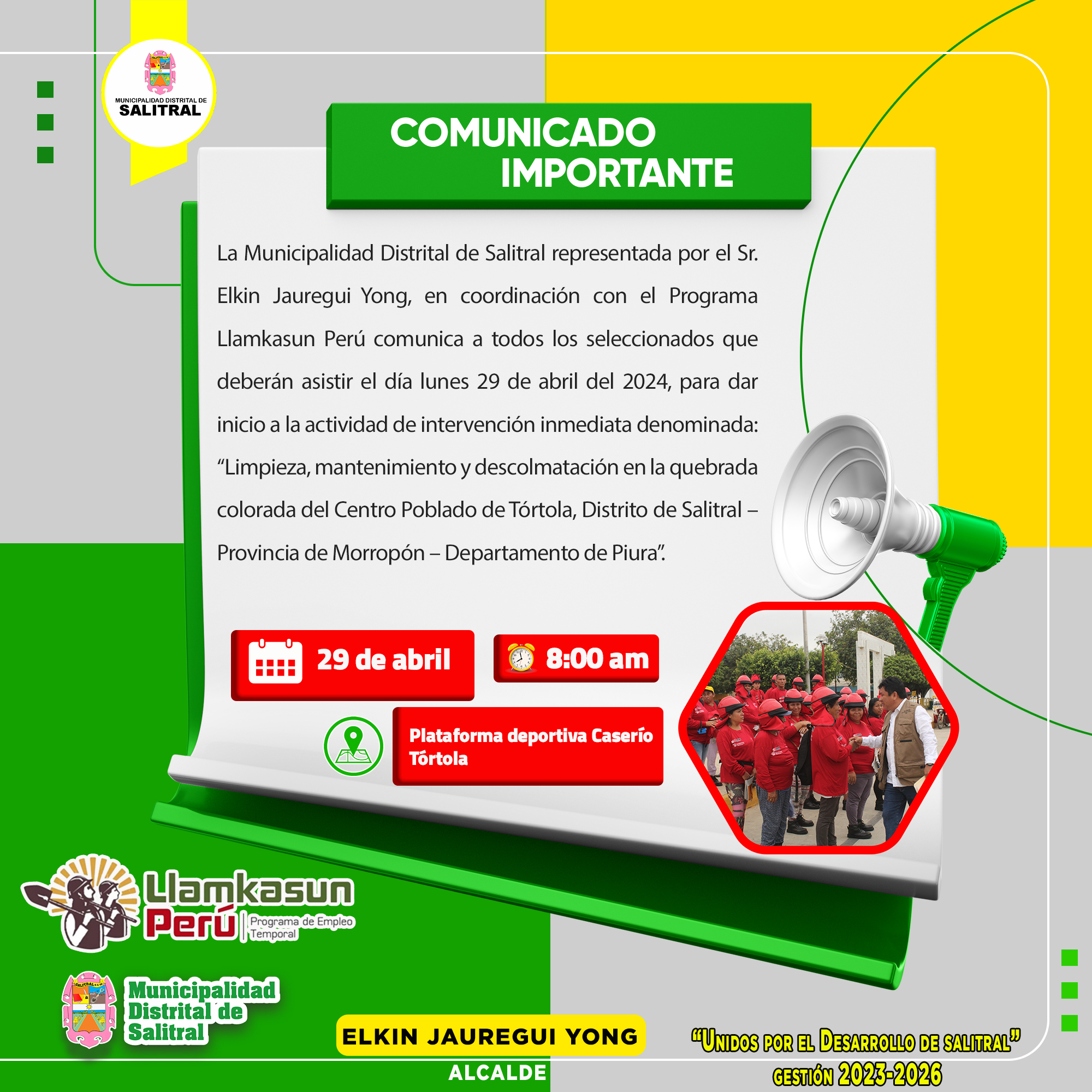 Comunicado de inicio de actividad de Llamkasun Perú