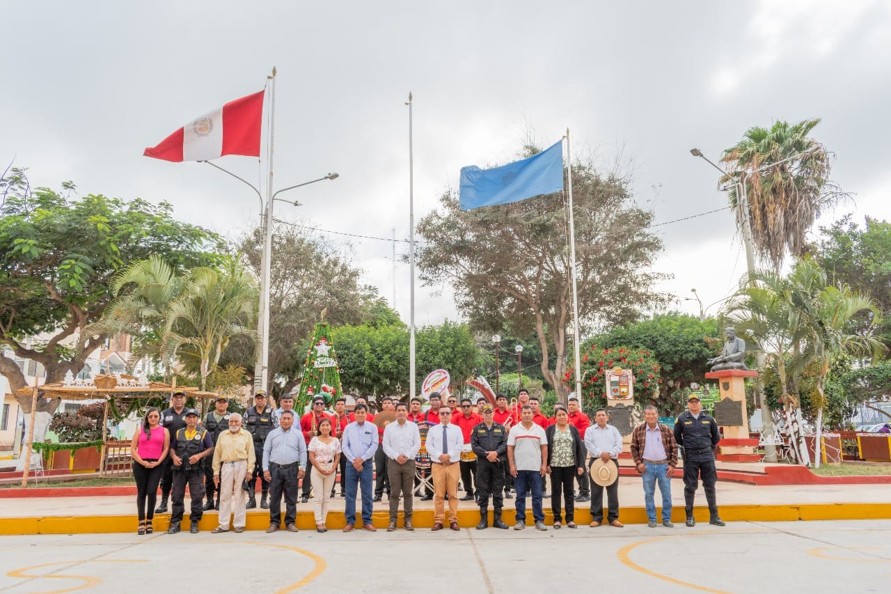 El izamiento del PabellΓ³n Nacional y Bandera de nuestro querido distrito de MΓ³rrope. Este significativo acto contΓ³ con la destacada presencia del Gerente Municipal, Lic. Jimmy ChΓ‘vez Torres, funcionarios de la Municipalidad Distrital de MΓ³rrope, la PNP, las Juntas Vecinales "Virgen de Guadalupe" del AA.HH. 09 de febrero.