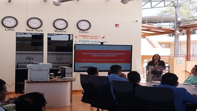 DRTPE Piura en coordinación con la OIT realizaron un Taller Certificación de Competencias Laborales en Piura.