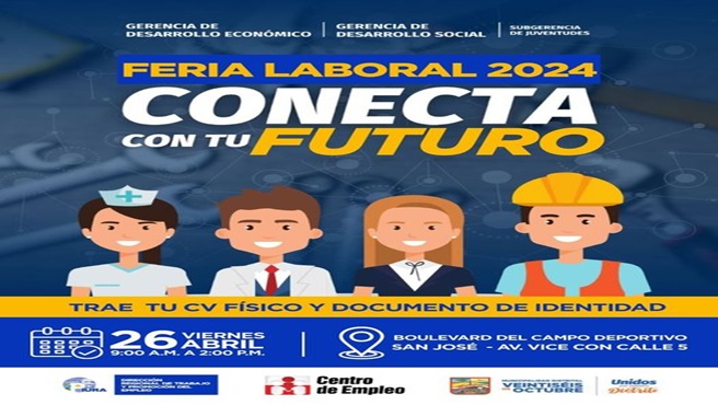 DRTPE Piura realizará Feria Laboral 2024, en distrito Veintiséis de octubre.