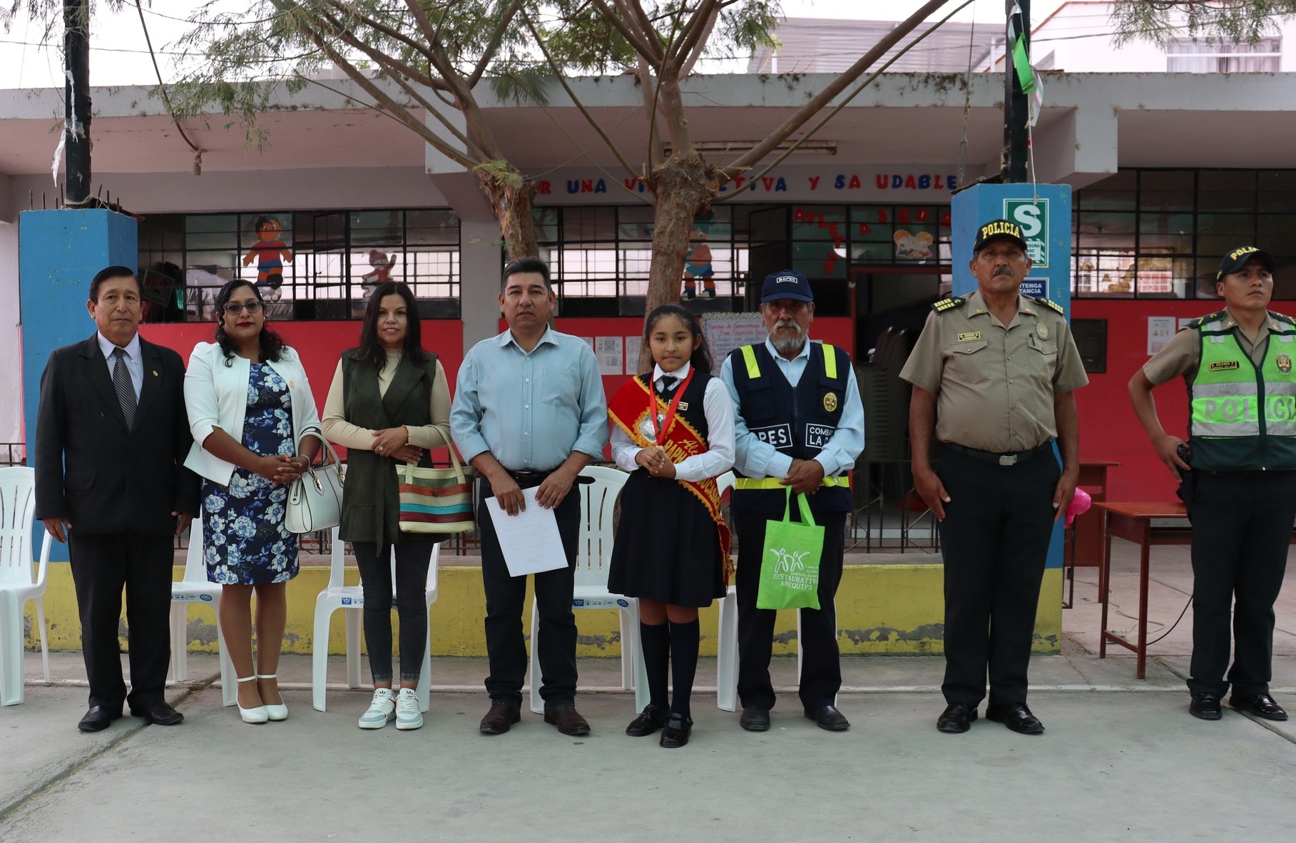 Juramentación de policía escolar  de  la I.E Rubén Linares Linares