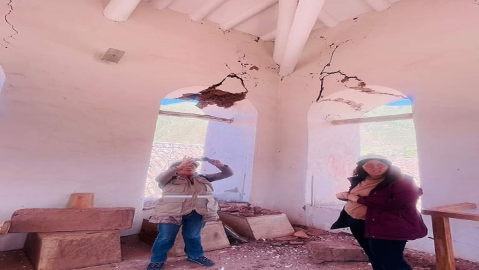 Ministerio de Cultura: Torre campanario de la Capilla Sixtina de Andahuaylillas en Cusco fue afectada por movimiento sísmico 